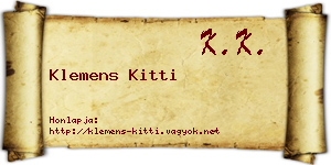 Klemens Kitti névjegykártya